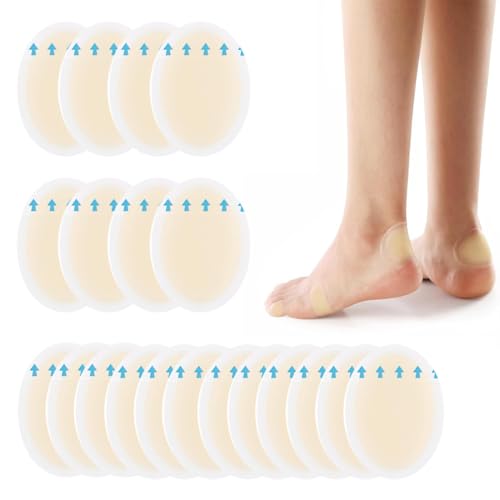 OHREN Apósitos para Ampollas 20 Unidades, Apósitos Hidrocoloides Impermeables, Apósitos para Talones, Apósitos de Gel para Dedos, Metatarso, Talón, Protección contra Rozaduras