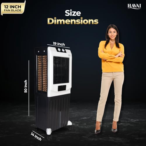 Image of Havai Arizona 12 Personal Air Cooler | 60L | 12 inch | Black & White