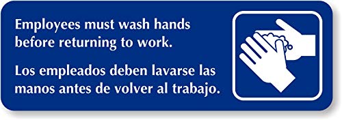 Signalisation pour rappeler le lavage des mains des employés avant la reprise