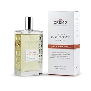 Cremo Men’s Eau de Toilette, Spice and Black Vanilla Cologne for Men, Spicy Men’s Perfume Gift for Men, 100 ml
