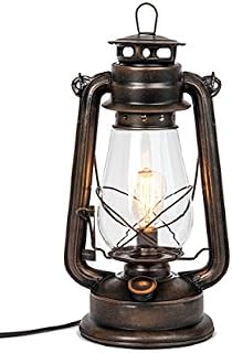Dimmable Electric Lantern Lamp with Edison Bulb Included Rustic Rust Finish