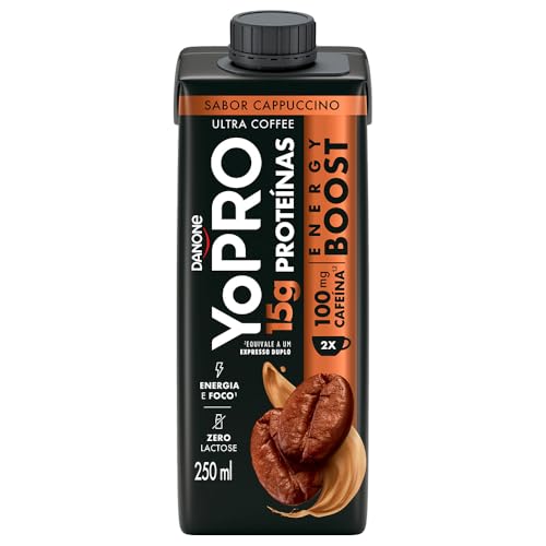 Pack YoPRO Bebida Láctea Energy Boost UHT Capuccino 15g de Proteínas 250ml - 24 Unidades