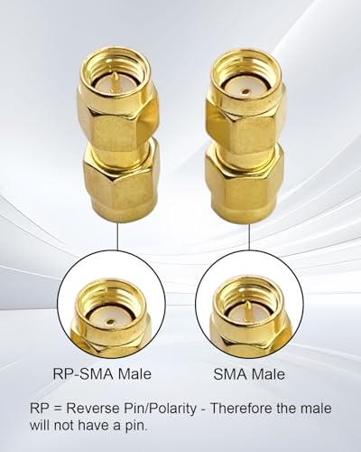 Adaptador SMA Macho a RPSMA Macho, pack de 2 miniatura 2