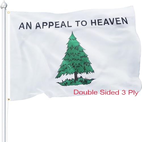 An Appeal to Heaven Flag 3x5 FT Sturdy for Outside Heavy Duty 3Ply Polyester Pine Tree Flags Outdoor Double Sided Long Lasting Liberty Tree Flag Brass Grommets