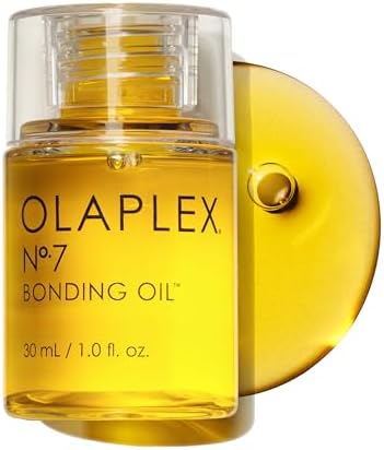 Olaplex No. 7 Bonding Oil, Concentrated High Shine Oil, Heat Protectant, Visibly Smooths & Softens Hair, Added Color Vibrancy, Up to 72 Hour Frizz Control, For All Hair Types, 1 fl oz