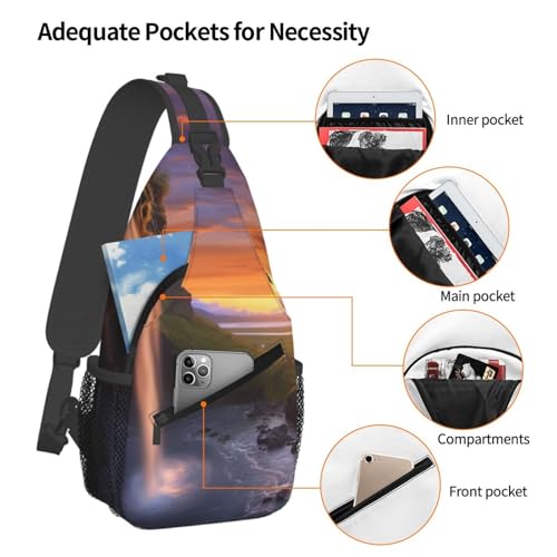 Bolso cruzado deportivo compacto negro para adultos miniatura 4
