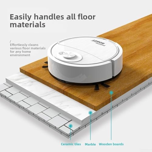 Aspirateur robot 7,6 cm - Rechargeable par USB - Pour un design fin - Silencieux - Faible bruit - Balais bilatéraux pour le nettoyage du sol de la maison - Noir, blanc, rose (noir) – vue 6