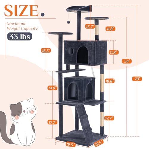 DUMOS 70-inch Multi-Level Cat Tree Tower