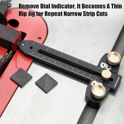 Image of TOOLCOOL Table Saw Alignment Gauge Calibrator Dial Indicator Thin Rip Jig Table Saw Jig Guide Woodworking Tool Table Saw Accessories for Repeat Narrow Strip Cuts
