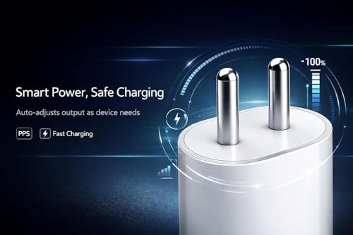 Image of 45W PPS Fast Charger for Nothing Phone 4a /3a /3a Pro /2a /2a Plus /2 /1 & CMF Phone 1 | PD 3.0 USB C Type-C Rapid Charging Adapter|White|BIS Certified