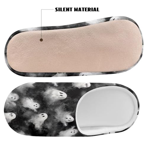 Womens Winter House Slippers Men Lightweight Cozy Washable Foldable Flannel Slides for Home,Travel,Spa and Hotel4