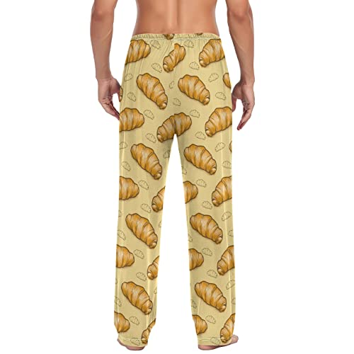 Ollabaky Pajama Pants for Men Croissant Bread Men's PJs Bottoms Sleep Lounge Pants with Pockets2