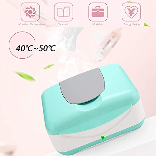 Scalda Salviette ， Porta Dispenser Salviettine Umidificate Per Bambini Con Luce Notturna, Temperatura Costante Per Tutto Il Giorno ， Silenzioso ， Scoreggia Caldo Per Bambini,Green