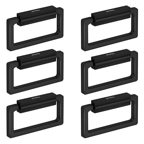 Image of Plantex Rajwadi Drawer Kadi /Drawer Handle /Kadi for Drawers /Pull-Push Kadi for Home /Office Cabinet - Pack of 6 (SH-344, Z-Black)