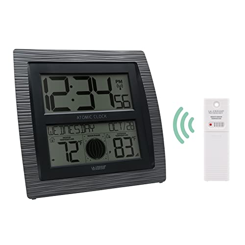 La Crosse Technology Bbb86118-Int Curved Atomic Digital Clock With Moon Phase & Temperature #TOP1