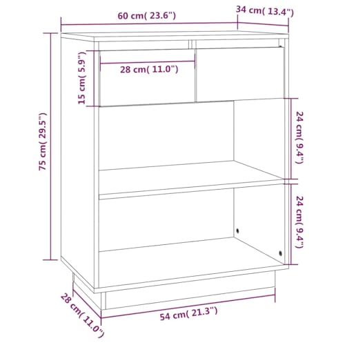 Consola para pasillo de madera de pino sólida con armario y mesa de entrada estrecha de 60cm 3