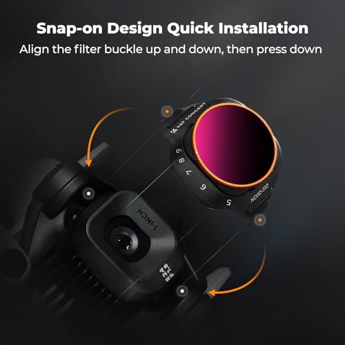 Image of K&F CONCEPT Variable ND Filter Set Compatible with DJI Mini 5 Pro, ND2-32 | ND32-512, 1-5 Stops + 5-9 Stops Light Reduction Multicoated HD Optical Glass Drone Camera Lens Accessories