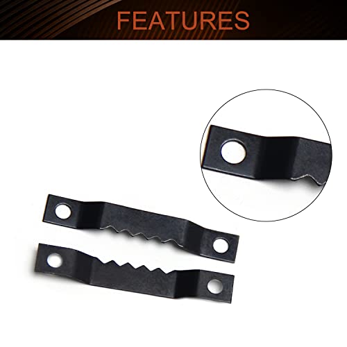 Image of MroMax 20PCS Sawtooth Picture Hangers Iron Picture Hangers 1.77 inch x 0.24 inch Double Hole Picture Frames Hangers for Hanging Clock Paintings Artwork Picture Frame Hook Photos Black