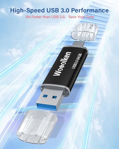 Clés USB C 64 Go en métal brossé haute performance pour MacBook Pro - 4