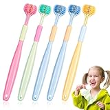 5 Stück Dreiseitige Zahnbürste Kinder,Dreiseitige Kinderzahnbürste,Weiches Dreikopfzahnbürste,Sauberes Kinder Zahnbürste,360-Grad-Mundhygiene,Gesunde Zähne