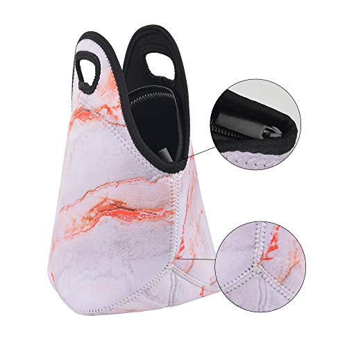 Cm Soft Neoprene Tote Picnic Bag Lunch Container Box Organizer For Outdoor Travel (Orange Marble Pattern) #TOP2