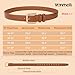 VONMELLI Leather Belts for Women Fashion Brown Wasit Ladies Belt for Jeans Pants Dresses with Pin Buckle, S