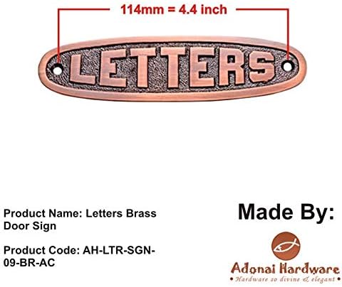 Adonai Hardware Letters Brass Door Sign (Antique Copper)