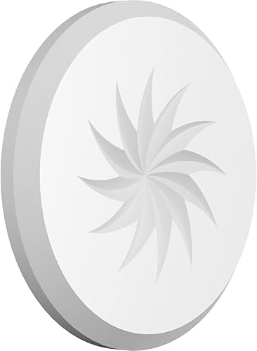 Ekena Millwork ROSP050X050X050GRY13 Roseta estándar con borde biselado, 5 pulgadas de ancho x 5 pulgadas de alto x 12 pulgadas de alto, PVC