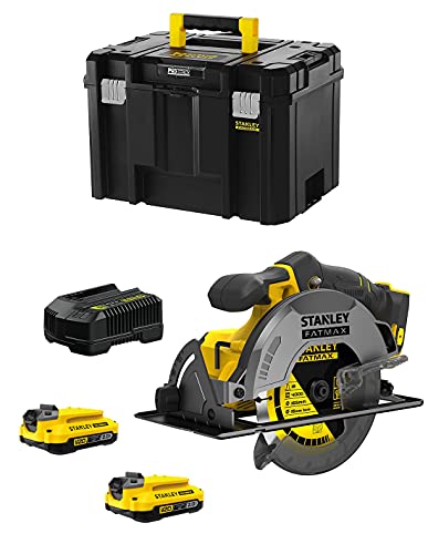 Scie Circulaire STANLEY FatMax SFMCS500D2T (2 Batteries de 2,0 Ah + Chargeur + TSTAK VI) Cover