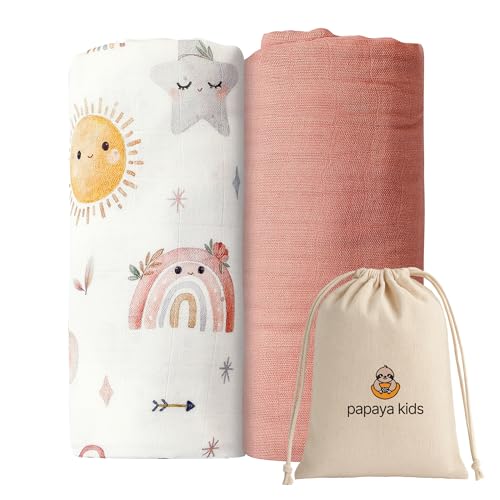 Muslin Swaddle Blankets for Newborns (2-Pack)