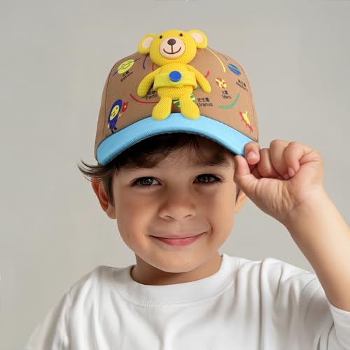 Image of VRITRAZ Unisex Kids Baseball Cap | Soft Cotton Adjustable Sun Hat for Boys & Girls | Casual Outdoor Summer Wear (4-12 Year)