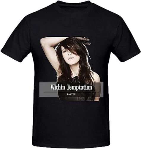 Men T Shirts Within Temptation Faster Animals T Shirts for Funny T Shirts Novelty T Shirts Black XXL