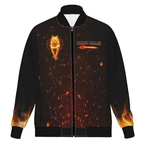 Dart Jacket with Fire Darts Wolf Design Stylish Durable Outerwear for Men and Women H7790