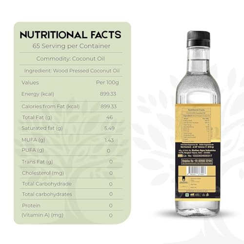 Image of Shree Aanantam Cold Pressed Coconut Oil - 1 Liter | Glass Bottle Pure & Natural, Unrefined, Extra Virgin | For Hair, Skin, Cooking & Oil Pulling | Wood Pressed Coconut Oil | Non-GMO (Pack of 1)