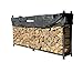 Woodhaven 12 Foot 3/4 Cord Black Outdoor Wood Rack With Optional Seasoning Cover - Heavy Duty Metal Log Rack For Storing Wood - Black Powder Coat Finish (Cover)