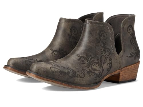 Image of ROPER Womens Ava Laser Embossed Snip Toe Casual Boots Ankle Low Heel 1-2 inch - Grey