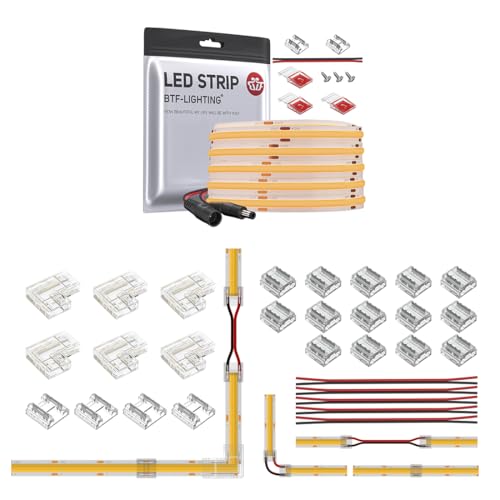 Tira LED FCOB color naranja 16.4 pies DC24V 480 LED/m miniatura 1