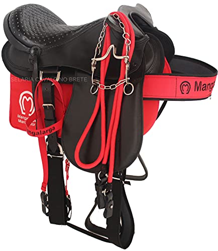Sela para Cavalo Australiana Adulto + Baxeiro Peitoral Redea Cabeçada Freio Oferta Pronta para Uso e