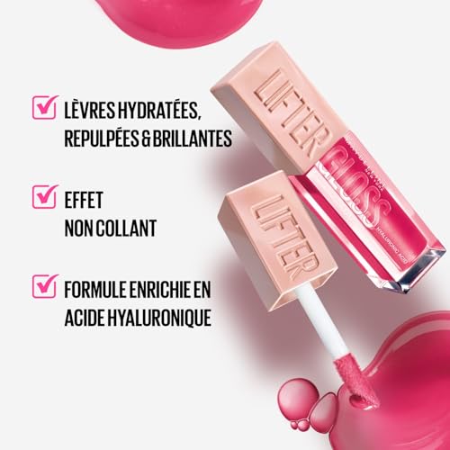 Image of Maybelline New York Lifter Gloss Hydrating Lip Gloss, Taffy | Gloss Hydrating Honey'd Lip Gloss with Hyaluronic Acid