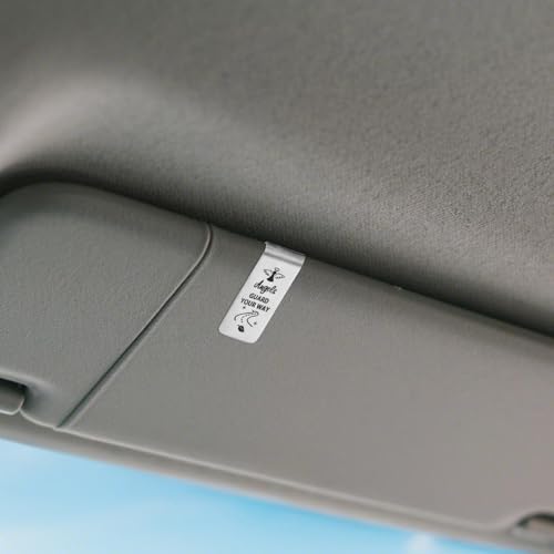 Image of Car Guardian Angel Visor Clip, Engraved Stainless Steel Car Visor Clip for Safe Travel Religious New Drivers Gift Men Women Friends Family(Silver)