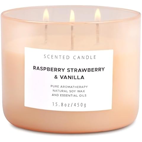 Natural Raspberry Strawberry Vanilla Candle Gift Cover