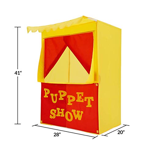 Puppet Theater Teepee Tent for Kids, Changeable Play Tent Foldable Puppet Show Playhouse for Girls and Boys Easy to Store Play Tent ( 28 x 20 x 41"H )