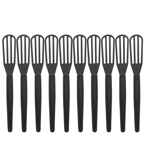 PLAFOPE 10 Batidores de Tinte para Cabello de Plástico Grueso Negros Varillas Mezcladoras Profesionales para Peluquería y Barbería Herramienta para Mezclar Colores y Decolorantes Casa y