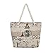 Large Vintage Paris Eiffel Tower & Stamps Print Canvas Tote Shoulder Bag Handbag, Beige