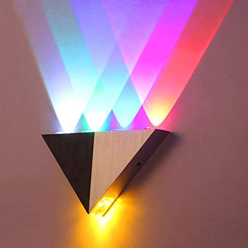 YOGAA Lumières Modernes Wall Sconce Up Down Wall Light 5W LED Triangle Mini Lampe Murale pour La Maison Théâtre Hall D'entrée Salon Chambre Miroir Mural,Multicolor