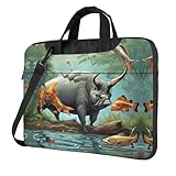 Wild Animal Hunting Fish 02 - Maletín para ordenador portátil de 13/14/15.6 pulgadas, Black, 14 inch