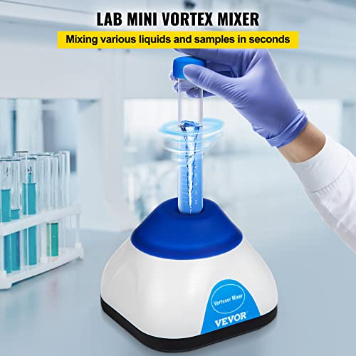 Image of VEVOR Vortex Mixer, 3000RPM Mini Vortex Mixer Shaker, Touch Function Scientific Lab Vortex Shaker, Mix Up to 50ML, 6mm Orbital Diameter for Test Tube, Tattoo Ink, Nail Polish, Eyelash Adhesives, Paint