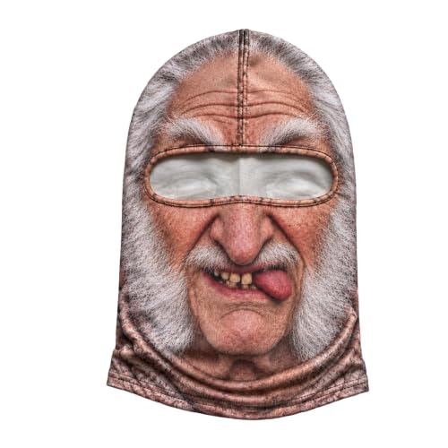 Funny Ski Mask Old Man Realistic Funny 3D Printed Face Balaclava Winter - image 1
