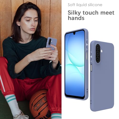 Image of YATWIN Silicone Case for Samsung Galaxy A17 4g /5g, Soft-Touch, Shockproof, DustProof, Antiskid Phone Cover for Samsung Galaxy A17 4g /5g - Lavender Grey