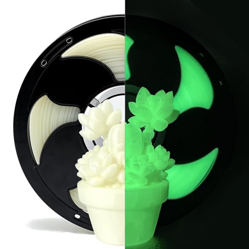 Image of Green Glow in Dark PLA 1.75mm 1kg Spool Bright Luminous 3D Printer Filament | Glow in the dark Luminous green Bright night printing Hide layer lines No tangle 1kg spool 2.2lbs for Printer Bambu Prusa
